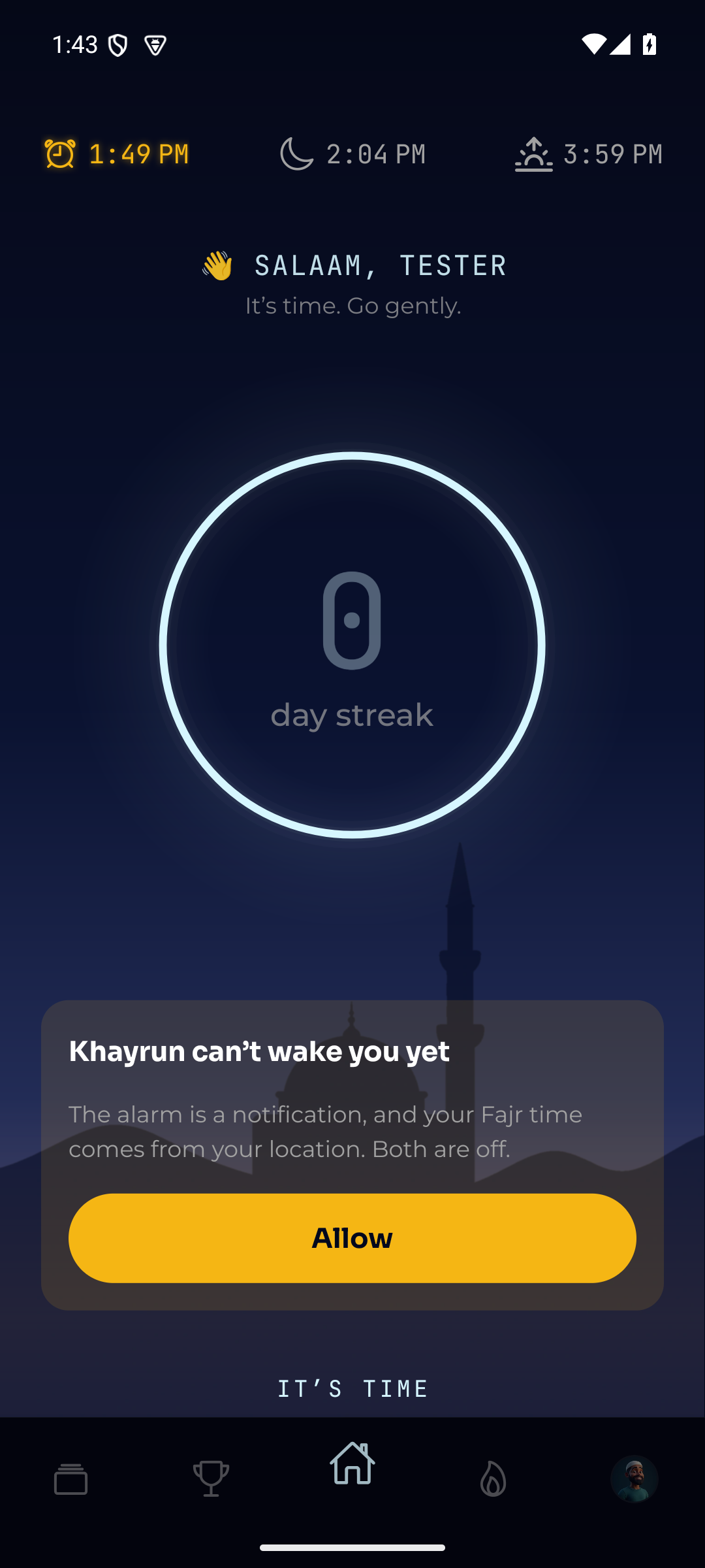 Khayrun Today screen